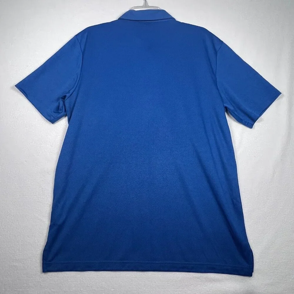 Adidas Men's LG Golf Performance Blue Polo Shirt Golf Tonal Check‎ UPF50